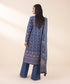 Unstitched Women's Printed Lawn Blue 3 Piece Suit
